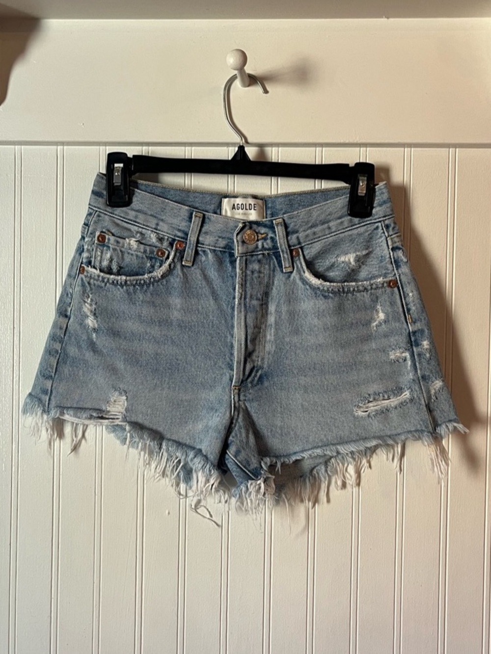 AGOLDE Parker Vintage Cut Off Short Jean Shorts Waist 24